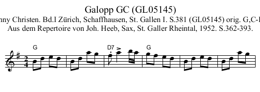 Galopp GC (GL05145) - staff notation