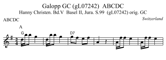 Galopp GC (gL07242)  ABCDC - staff notation