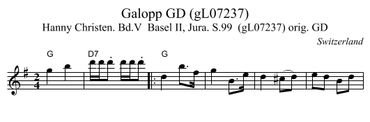 Galopp GD (gL07237) - staff notation