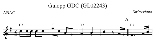 Galopp GDC (GL02243) - staff notation