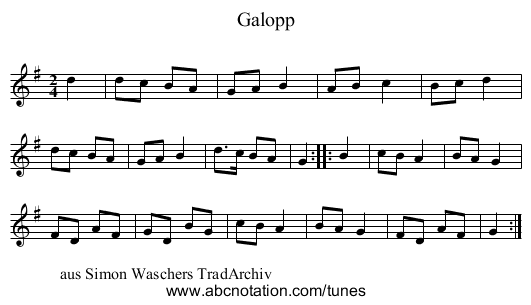 Galopp - staff notation