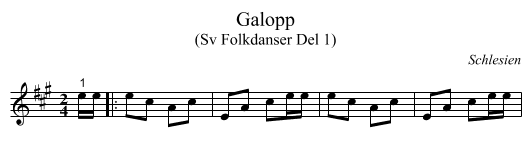 Galopp - staff notation