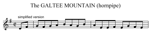 GALTEE MOUNTAIN (hornpipe), The - staff notation