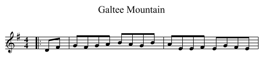 Galtee Mountain - staff notation