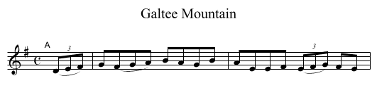Galtee Mountain - staff notation