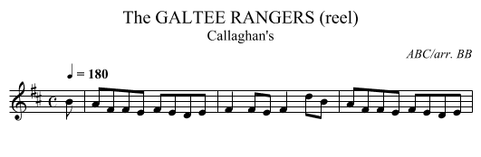 GALTEE RANGERS (reel), The - staff notation