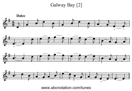 Galway Bay [2] - staff notation