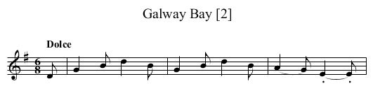 Galway Bay [2] - staff notation