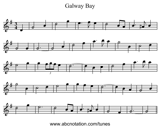 Galway Bay - staff notation