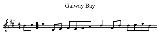 Galway Bay - staff notation