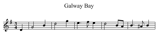 Galway Bay - staff notation