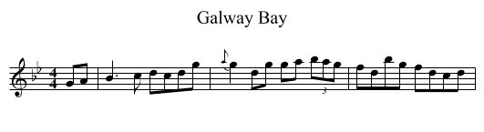 Galway Bay - staff notation
