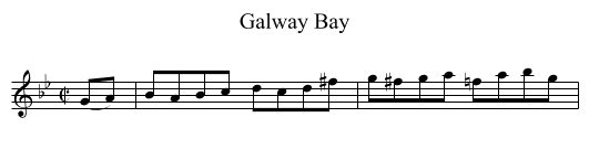Galway Bay - staff notation