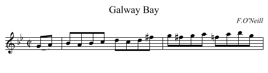 Galway Bay - staff notation