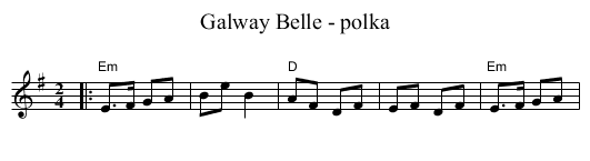 Galway Belle - polka - staff notation
