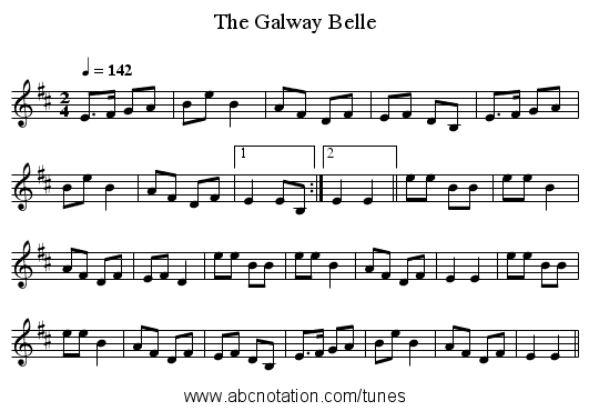 Galway Belle, The - staff notation