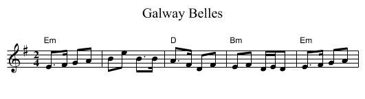 Galway Belles - staff notation