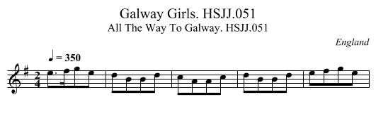 Galway Girls. HSJJ.051 - staff notation