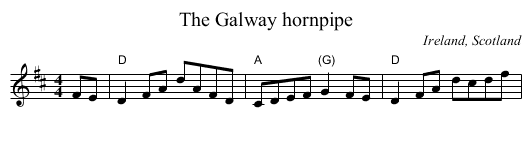 Galway hornpipe, The  - staff notation