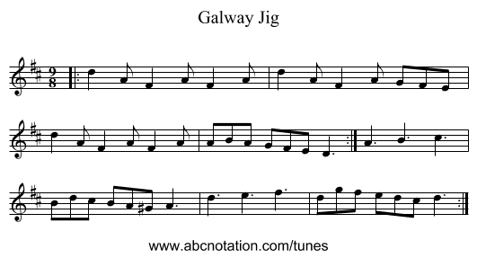 Galway Jig - staff notation