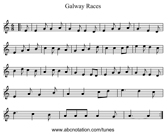 Galway Races - staff notation