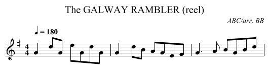 GALWAY RAMBLER (reel), The - staff notation