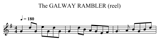 GALWAY RAMBLER (reel), The - staff notation