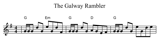 Galway Rambler, The  - staff notation