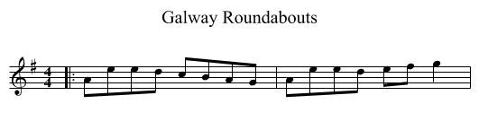 Galway Roundabouts - staff notation