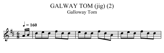 GALWAY TOM (jig) (2) - staff notation