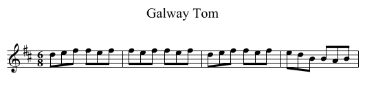 Galway Tom - staff notation