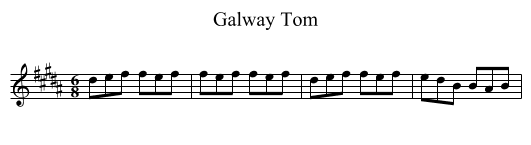 Galway Tom - staff notation