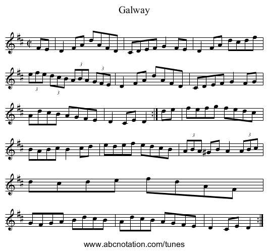 Galway - staff notation