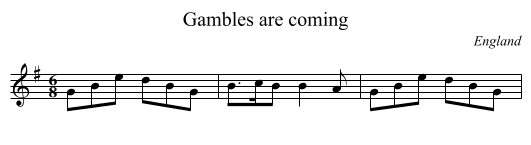 Gambles are coming - staff notation