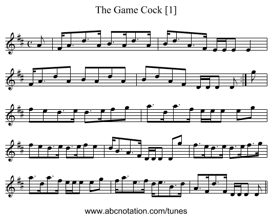 Game Cock [1], The - staff notation