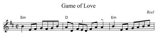 Game of Love - staff notation