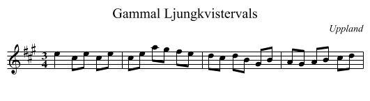Gammal Ljungkvistervals - staff notation