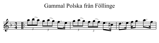 Gammal Polska fr&aring;n F&ouml;llinge - staff notation
