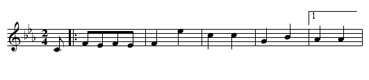 Gammal Schottis - staff notation