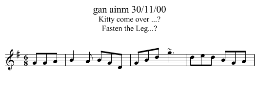 gan ainm 30/11/00 - staff notation