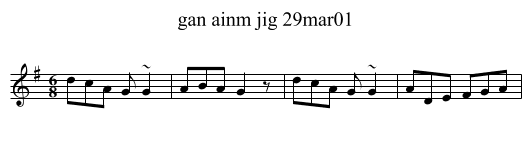 gan ainm jig 29mar01 - staff notation