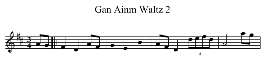 Gan Ainm Waltz 2 - staff notation