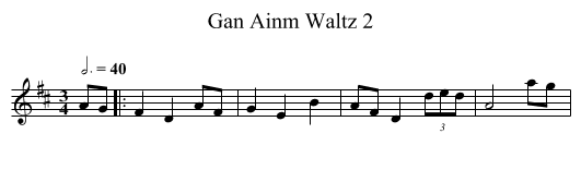 Gan Ainm Waltz 2 - staff notation
