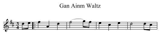 Gan Ainm Waltz - staff notation