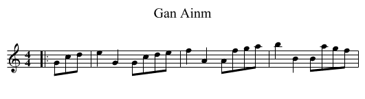 Gan Ainm - staff notation