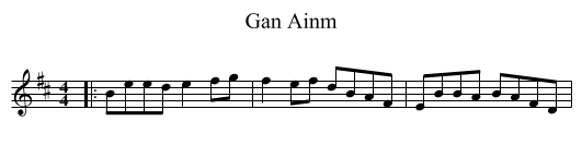 Gan Ainm - staff notation