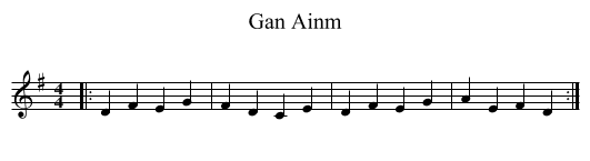 Gan Ainm - staff notation