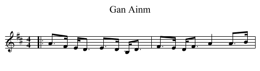 Gan Ainm - staff notation