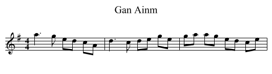 Gan Ainm - staff notation