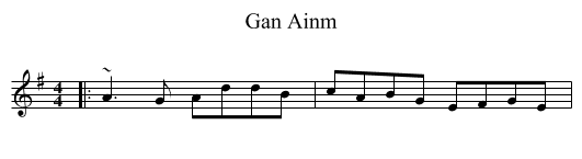 Gan Ainm - staff notation